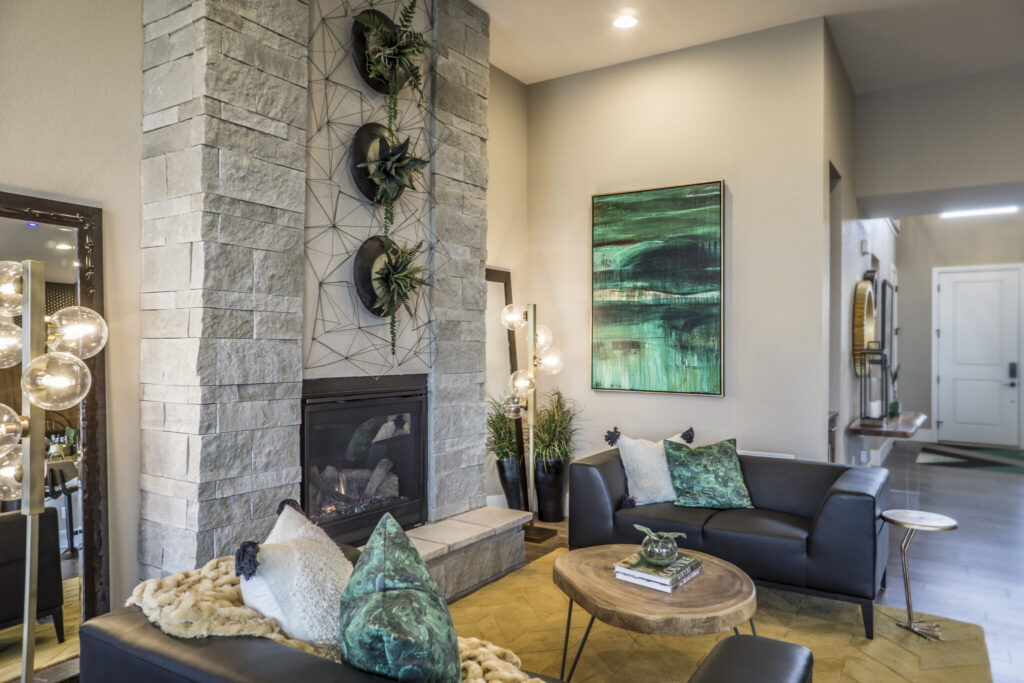 This Fireplace Gets It's Style from Cultured Stone Manufactured Stone Veneer.